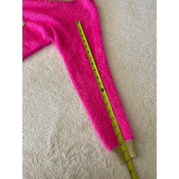 Juicy Couture Women's Fuzzy Textured Sweater Hot Pink S Y2K AHS Style Nostalgia - Picture 14 of 14